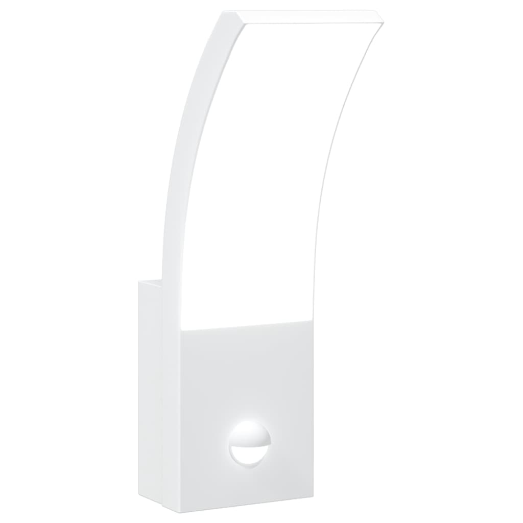 Hagebelysning Vegg El. Veggmonterte LED-utelampe med sensor hvit støpt aluminium