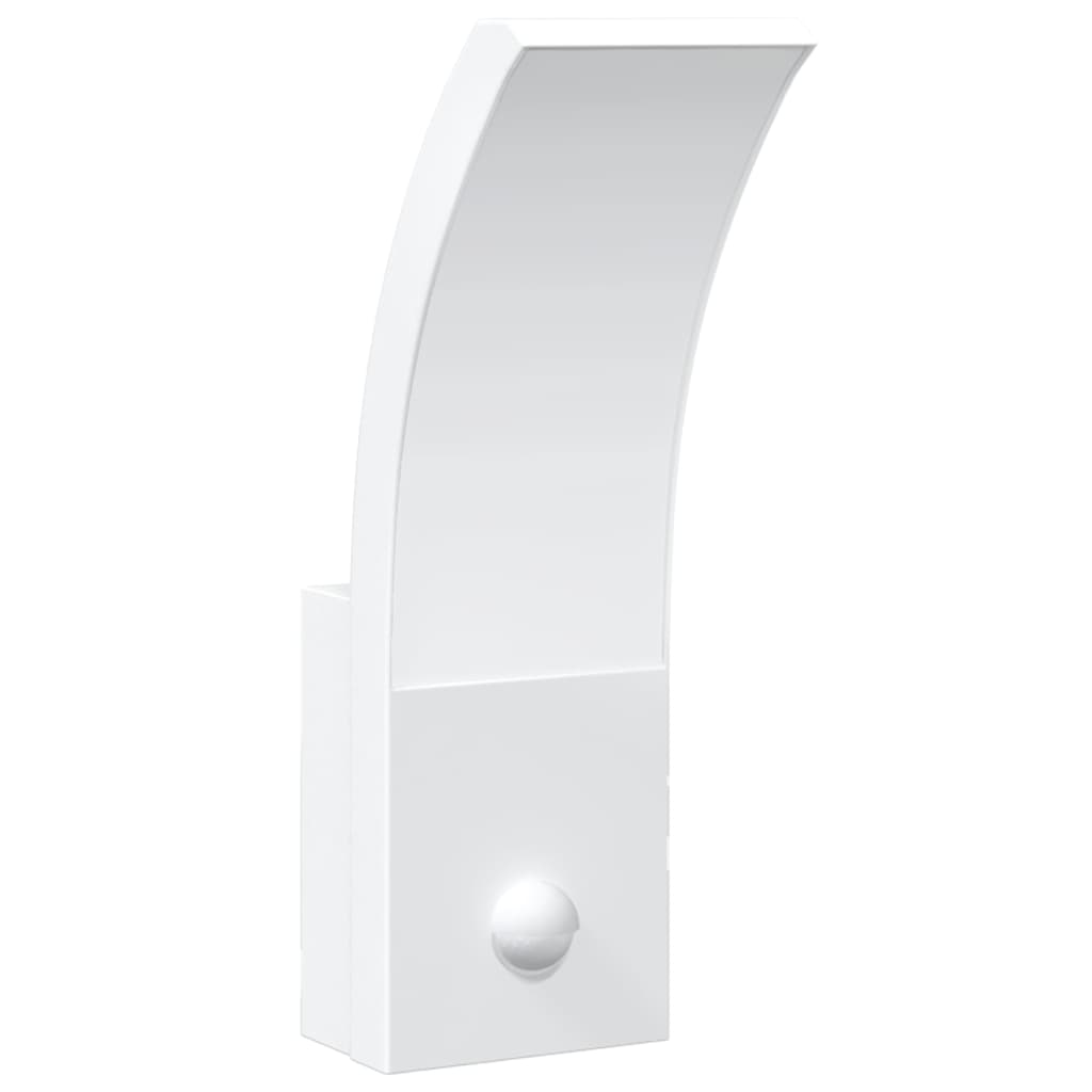Hagebelysning Vegg El. Veggmonterte LED-utelampe med sensor hvit støpt aluminium