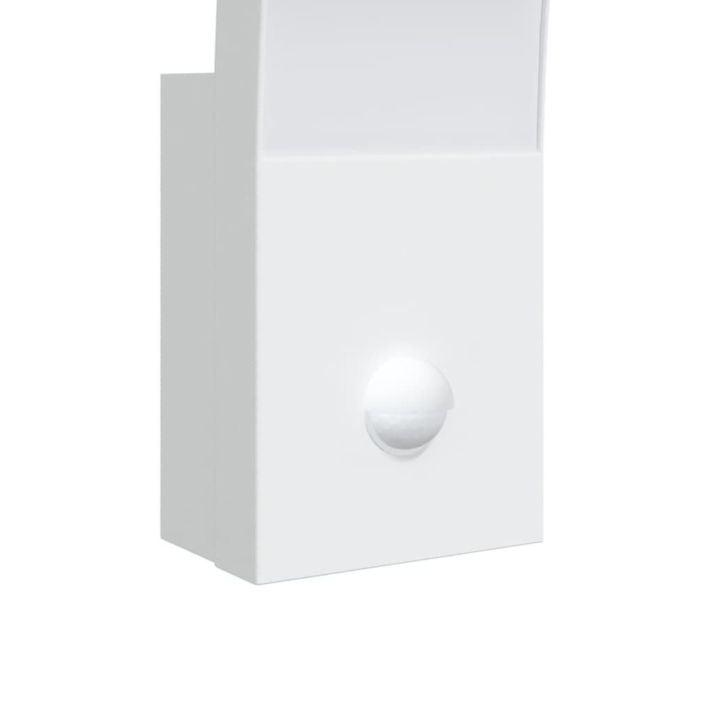 Hagebelysning Vegg El. Veggmonterte LED-utelampe med sensor hvit støpt aluminium