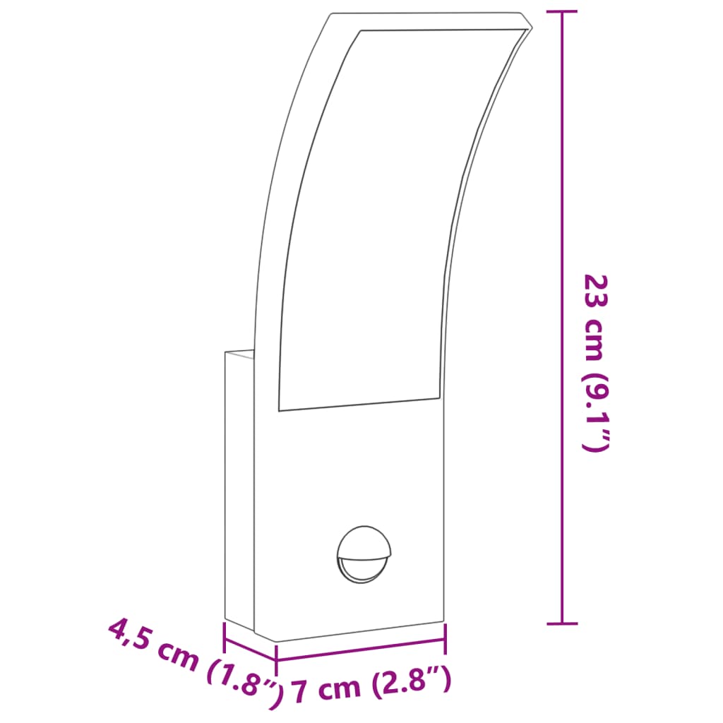 Hagebelysning Vegg El. Veggmonterte LED-utelamper sensorer 2 stk hvit støpt aluminium