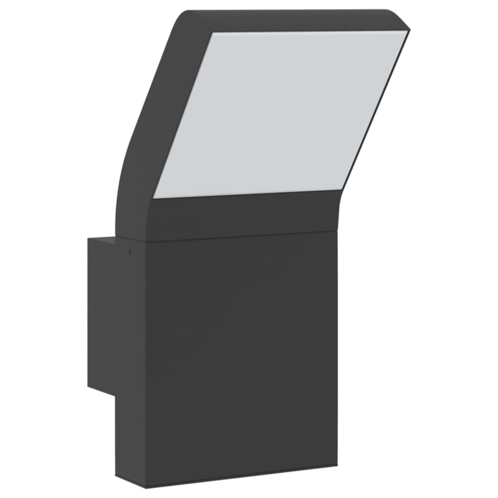 Hagebelysning Vegg El. Veggmonterte LED-utelamper 2 stk svart støpt aluminium