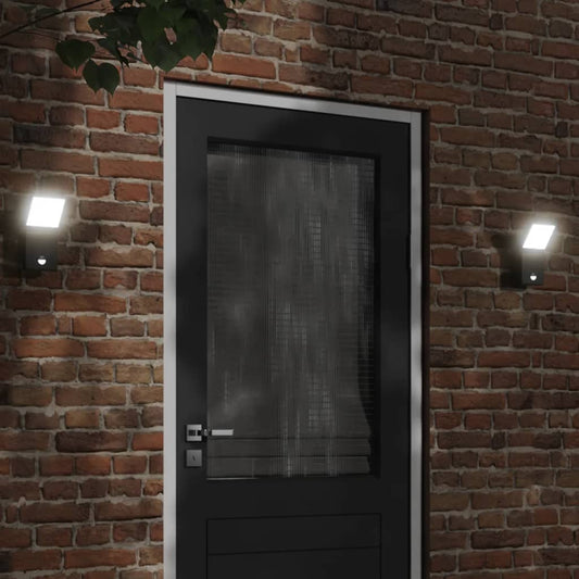 Hagebelysning Vegg El. Veggmonterte LED-utelamper sensor 2 stk svart støpt aluminium