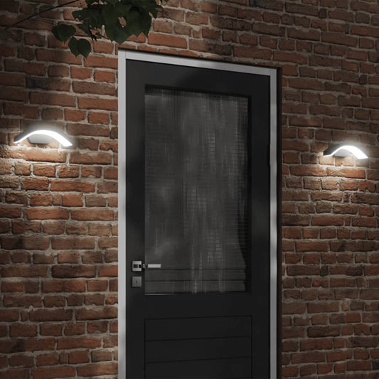 Hagebelysning Vegg El. Veggmonterte LED-utelamper 2 stk svart støpt aluminium