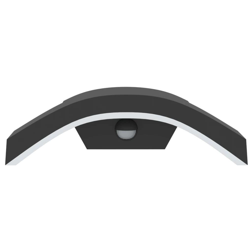 Hagebelysning Vegg El. Veggmonterte LED-utelampe med sensor svart støpt aluminium
