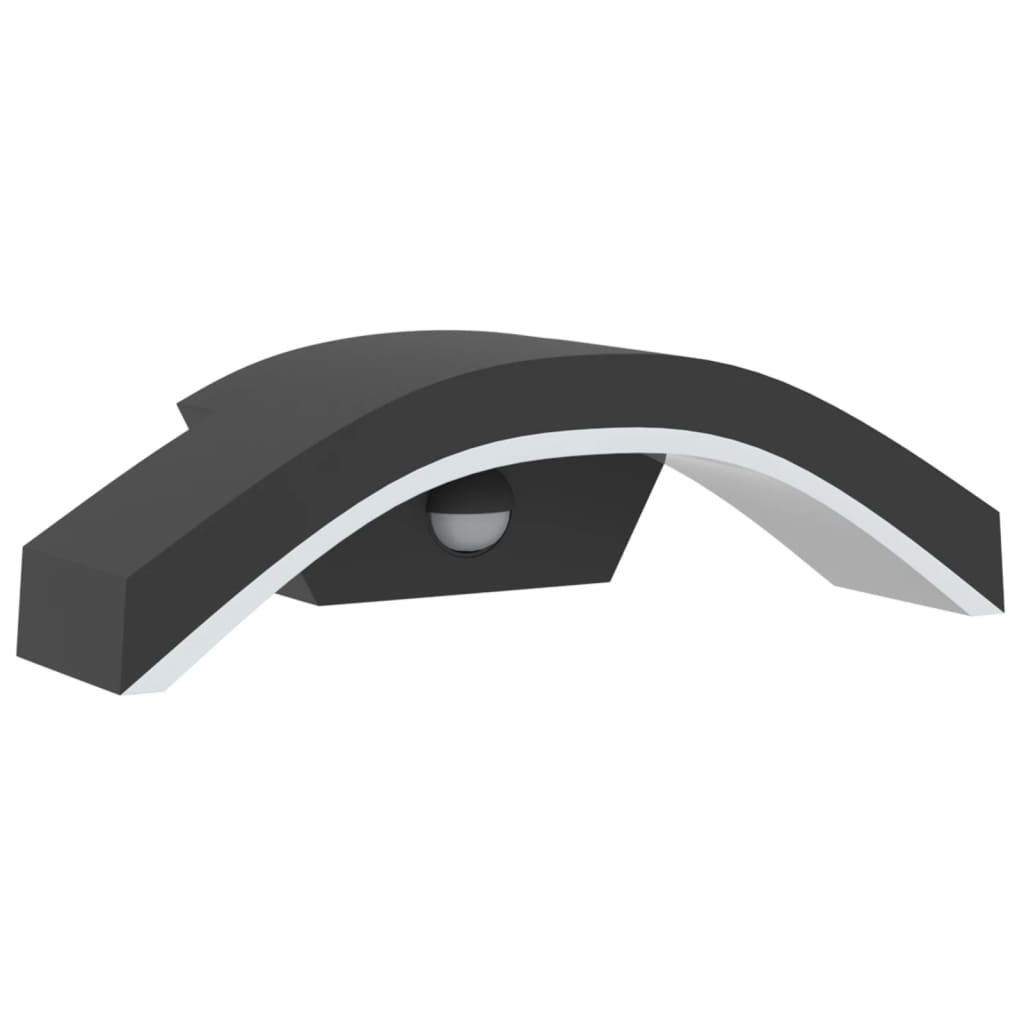 Hagebelysning Vegg El. Veggmonterte LED-utelampe med sensor svart støpt aluminium