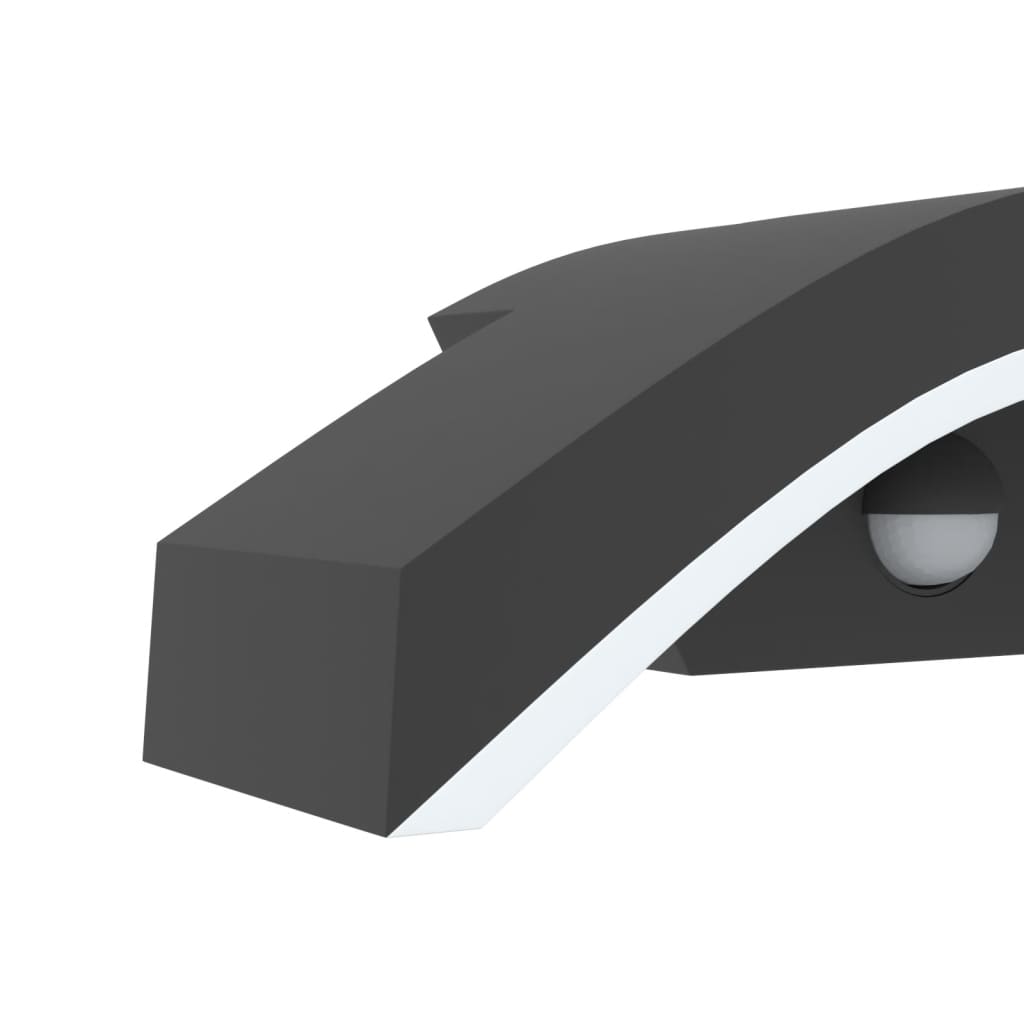 Hagebelysning Vegg El. Veggmonterte LED-utelampe med sensor svart støpt aluminium