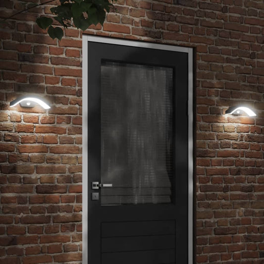 Hagebelysning Vegg El. Veggmonterte LED-utelampe med sensor svart støpt aluminium