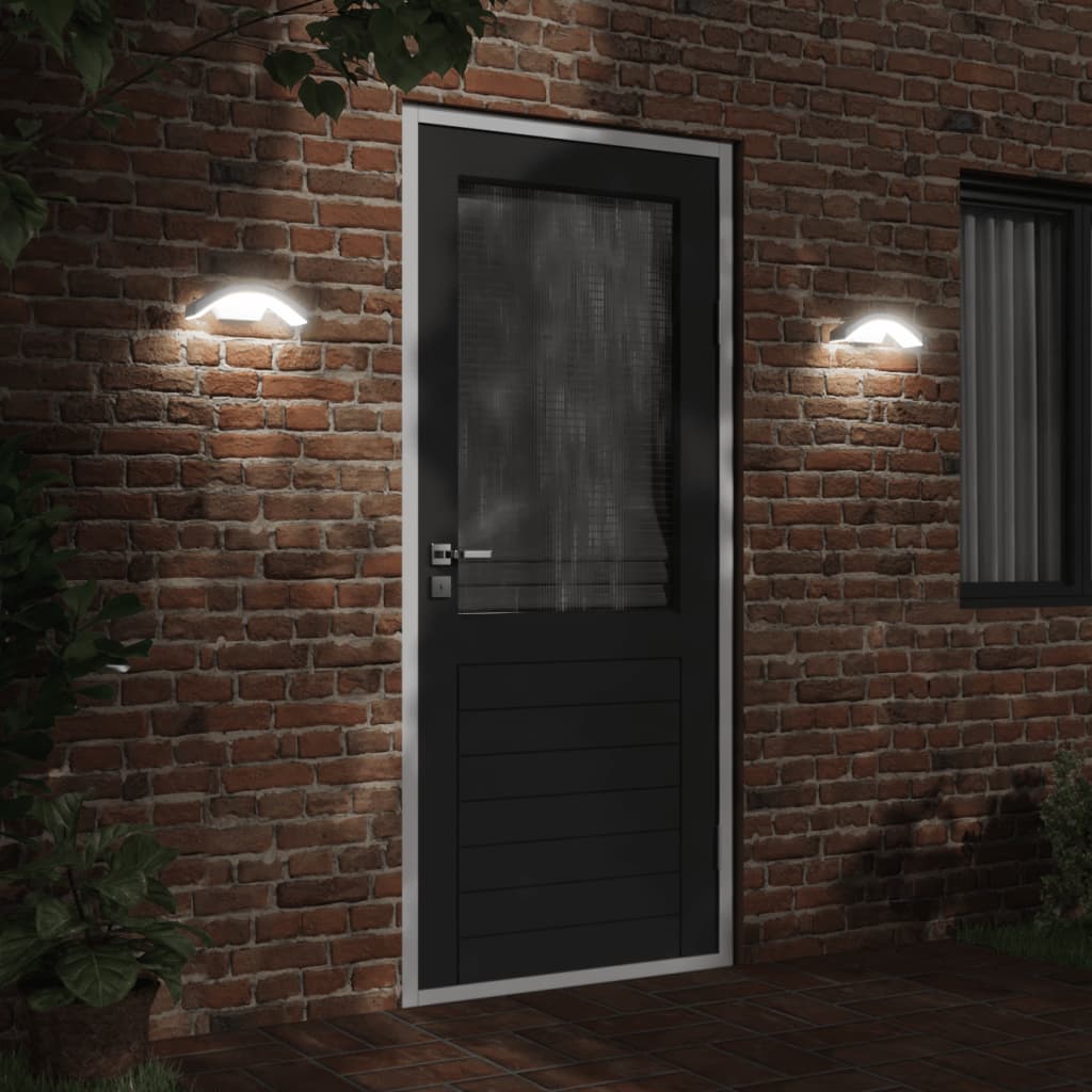 Hagebelysning Vegg El. Veggmonterte LED-utelampe med sensor hvit støpt aluminium