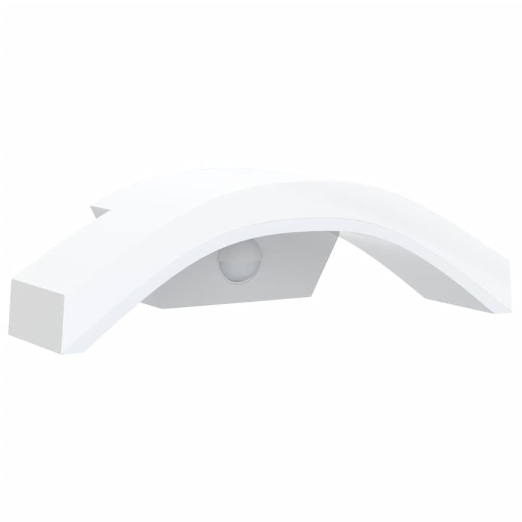 Hagebelysning Vegg El. Veggmonterte LED-utelampe med sensor hvit støpt aluminium