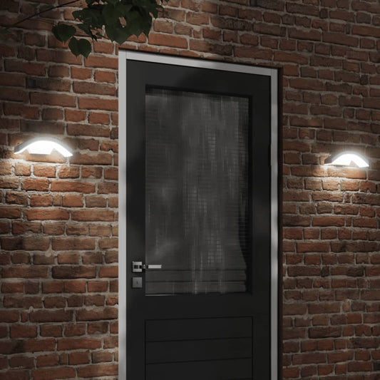 Hagebelysning Vegg El. Veggmonterte LED-utelamper sensorer 2 stk hvit støpt aluminium