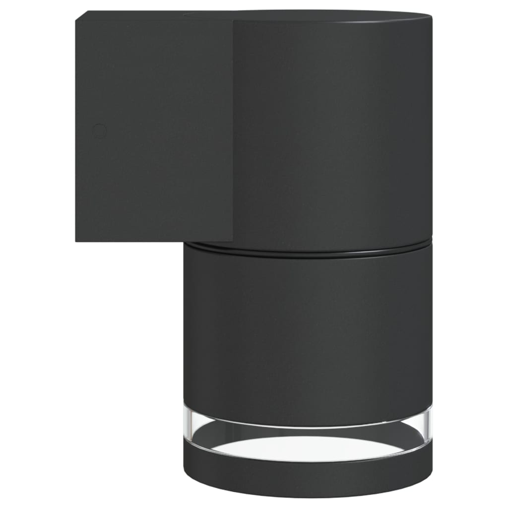 Hagebelysning Vegg El. Veggmontert utelamper 2 stk svart støpt aluminium