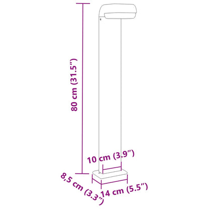 Hagebelysning Lyktstolpe 3 stk Svart 80 cm støpt aluminium