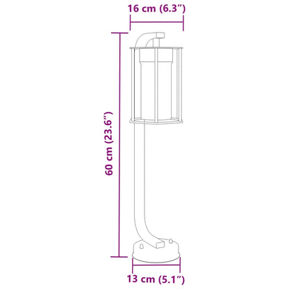 Hagebelysning Lyktstolpe 3 stk Svart 60 cm rustfritt stål