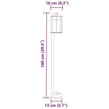 Hagebelysning Lyktstolpe 3 stk Svart 100 cm rustfritt stål