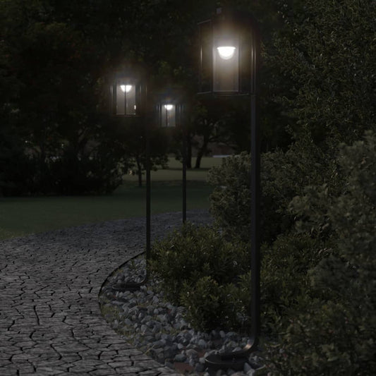 Hagebelysning gulvlamper 3 stk svart 100 cm rustfritt stål