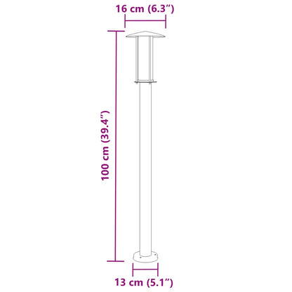 Hagebelysning Lyktstolpe 3 stk Svart 100 cm rustfritt stål