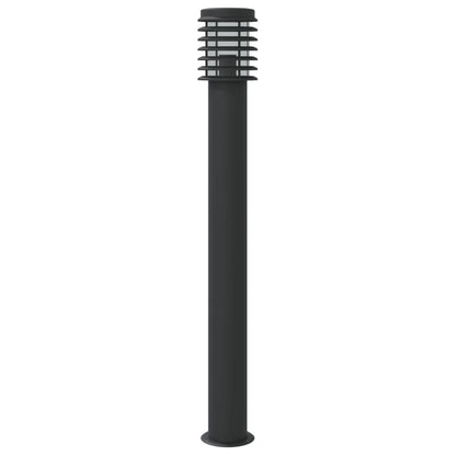 Hagebelysning Lyktstolpe 3 stk Svart 110 cm rustfritt stål