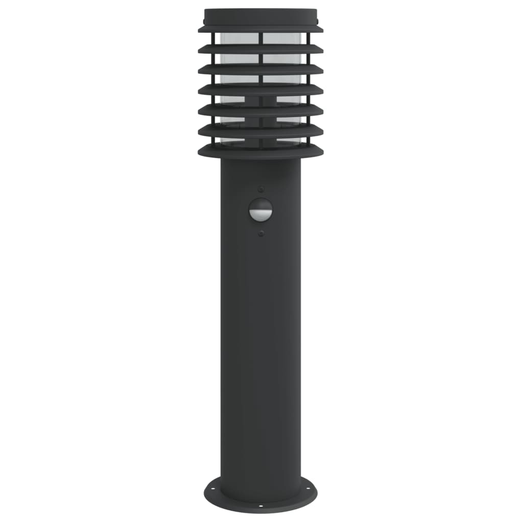 Hagebelysning Lyktstolpe sensorer 3 stk Svart 60 cm rustfritt stål
