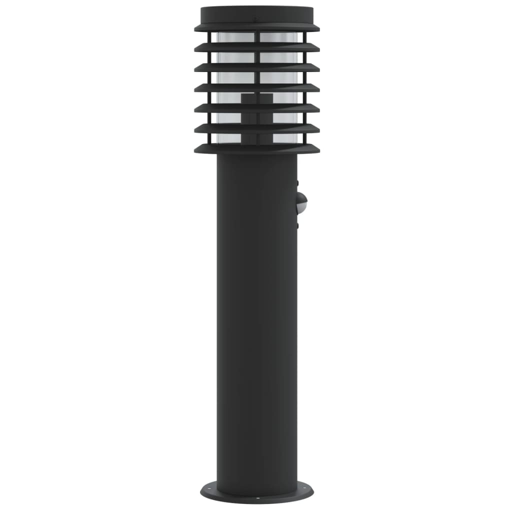 Hagebelysning Lyktstolpe sensorer 3 stk Svart 60 cm rustfritt stål