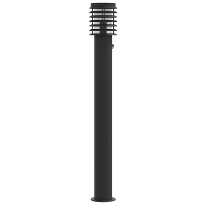 Hagebelysning Lyktstolpe sensorer 3 stk Svart 110 cm rustfritt stål