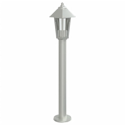 Hagebelysning Lyktstolpe 3 stk sølv 80 cm rustfritt stål