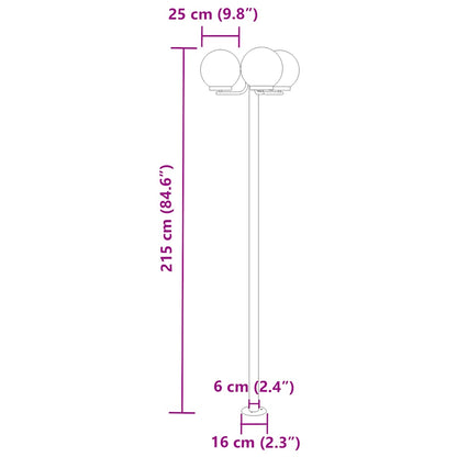 Hagebelysning Lyktstolpe 2 stk sølv 215 cm rustfritt stål