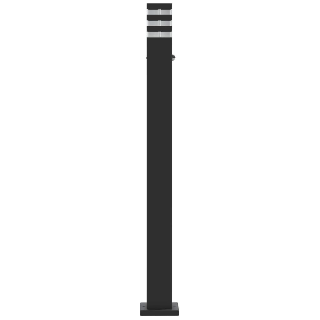 Hagebelysning Lyktstolpe med sensor Svart 110 cm aluminium