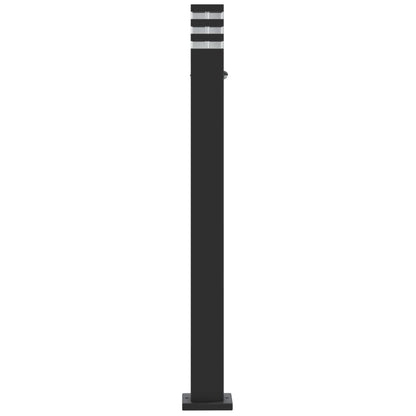 Hagebelysning Lyktstolpe med sensor Svart 110 cm aluminium
