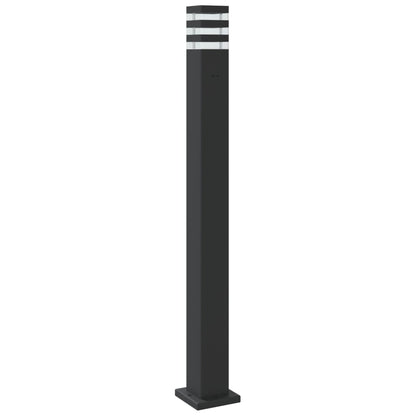 Hagebelysning Lyktstolpe med sensor Svart 110 cm aluminium
