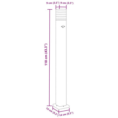 Hagebelysning Lyktstolpe med sensorer 3 stk Svart 110 cm aluminium