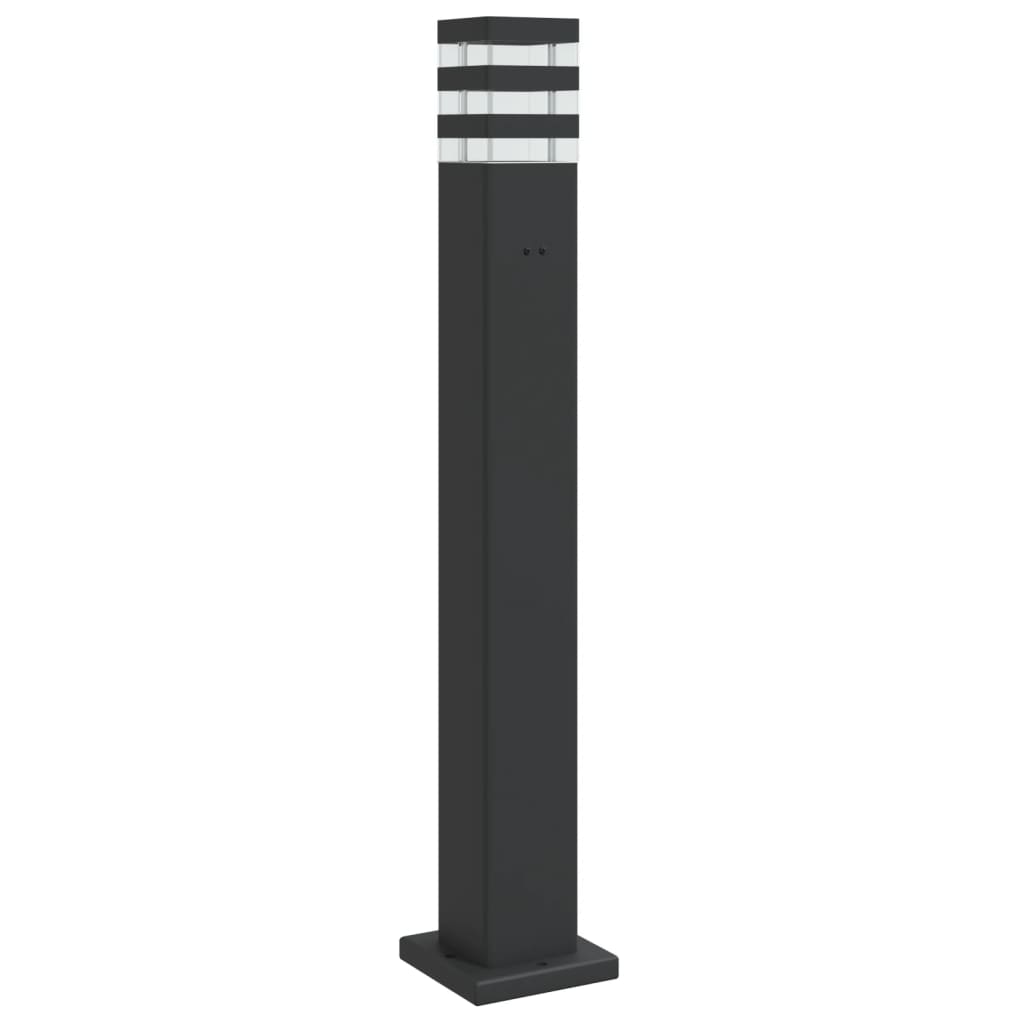 Hagebelysning Lyktstolpe med uttak Svart 80 cm aluminium