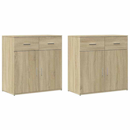 Skjenker 2 stk sonoma eik 79x38x80 cm konstruert tre