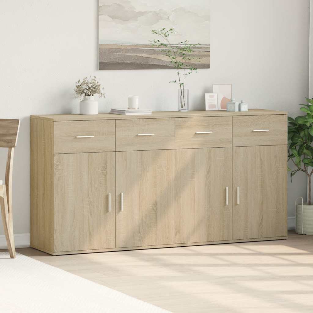 Skjenker 2 stk sonoma eik 79x38x80 cm konstruert tre