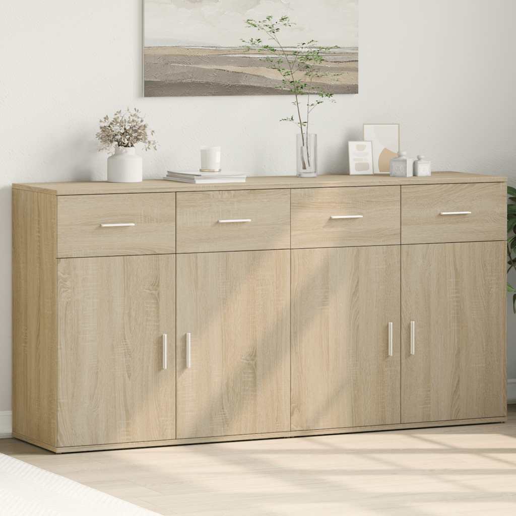 Skjenker 2 stk sonoma eik 79x38x80 cm konstruert tre