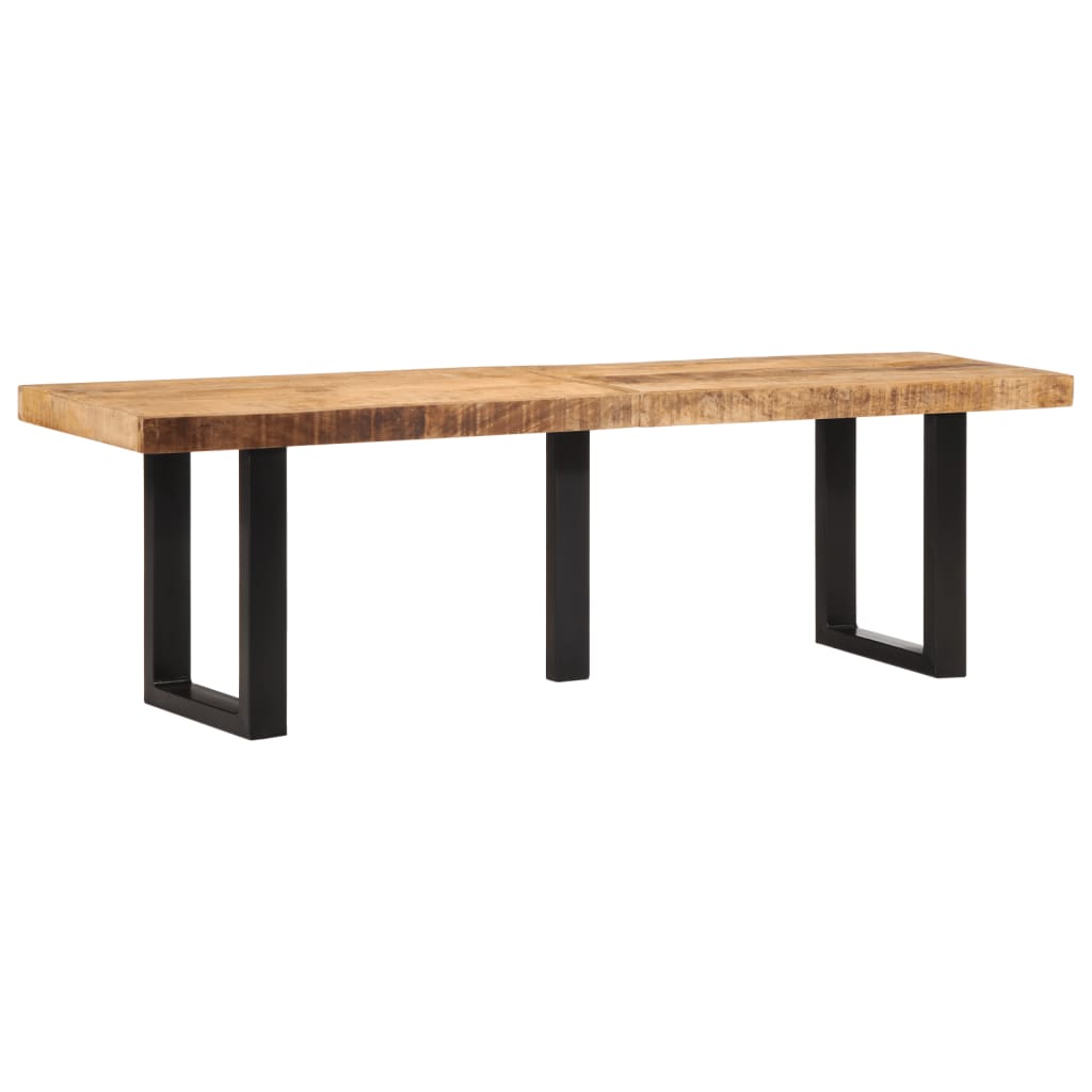 Benk 160 cm grovt heltre mangotre og stål