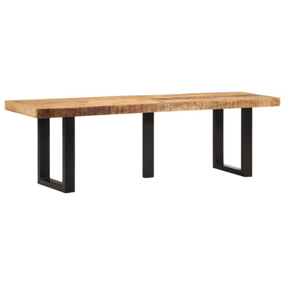 Benk 160 cm grovt heltre mangotre og stål