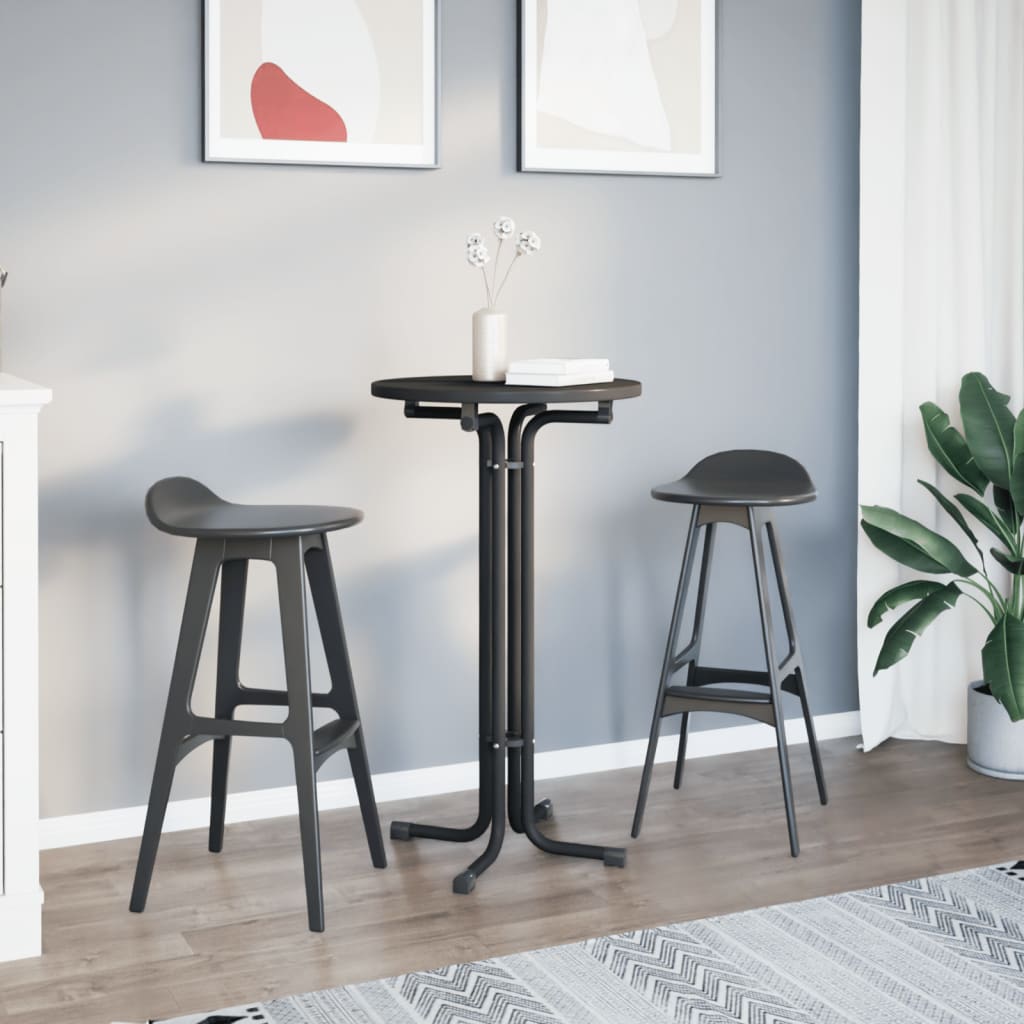 Spisebord Kjøkkenbord Svart Ø60x110 cm og stål