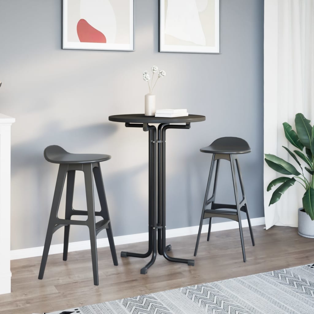 Spisebord Kjøkkenbord Svart Ø70x110 cm og stål