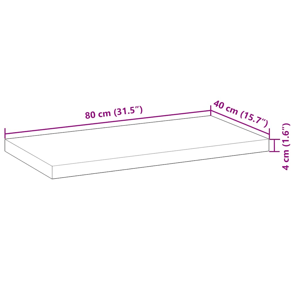Flytende hylle 80x40x4 cm ubehandlet heltre akasie