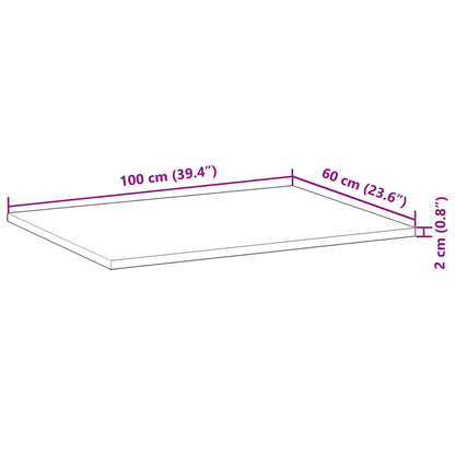 Benkeplate Baderom ubehandlet 100x60x2 cm heltre akasie