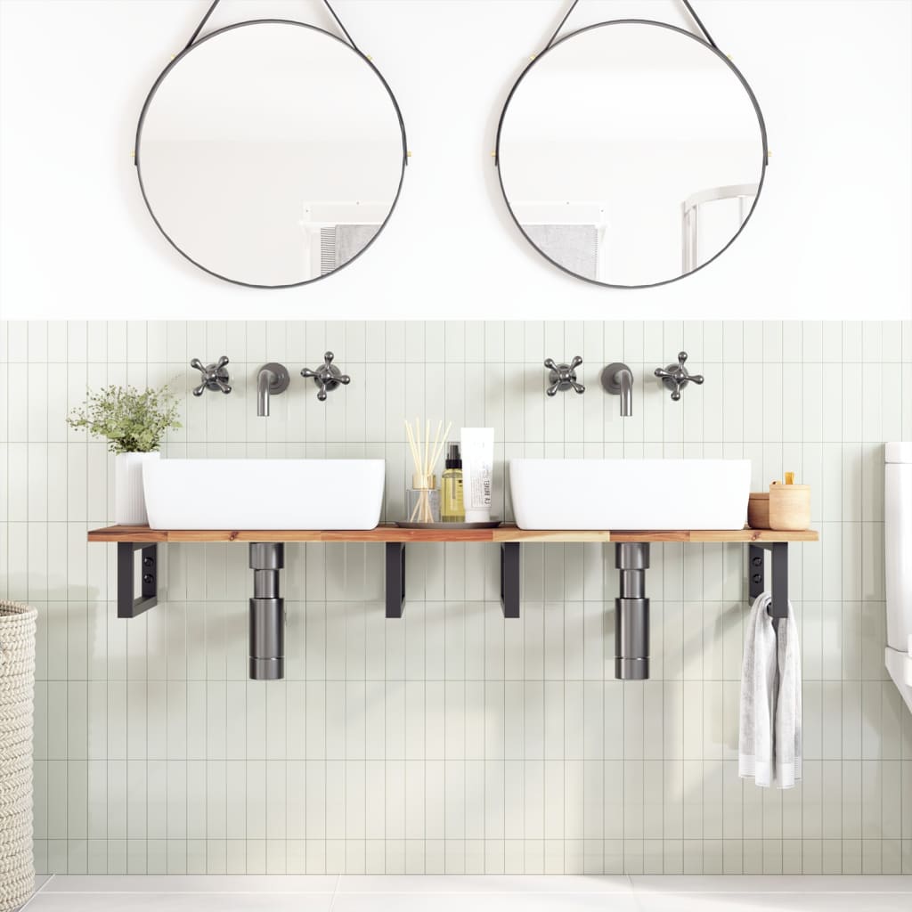 Benkeplate Baderom med finish 140x40x2 cm heltre akasie
