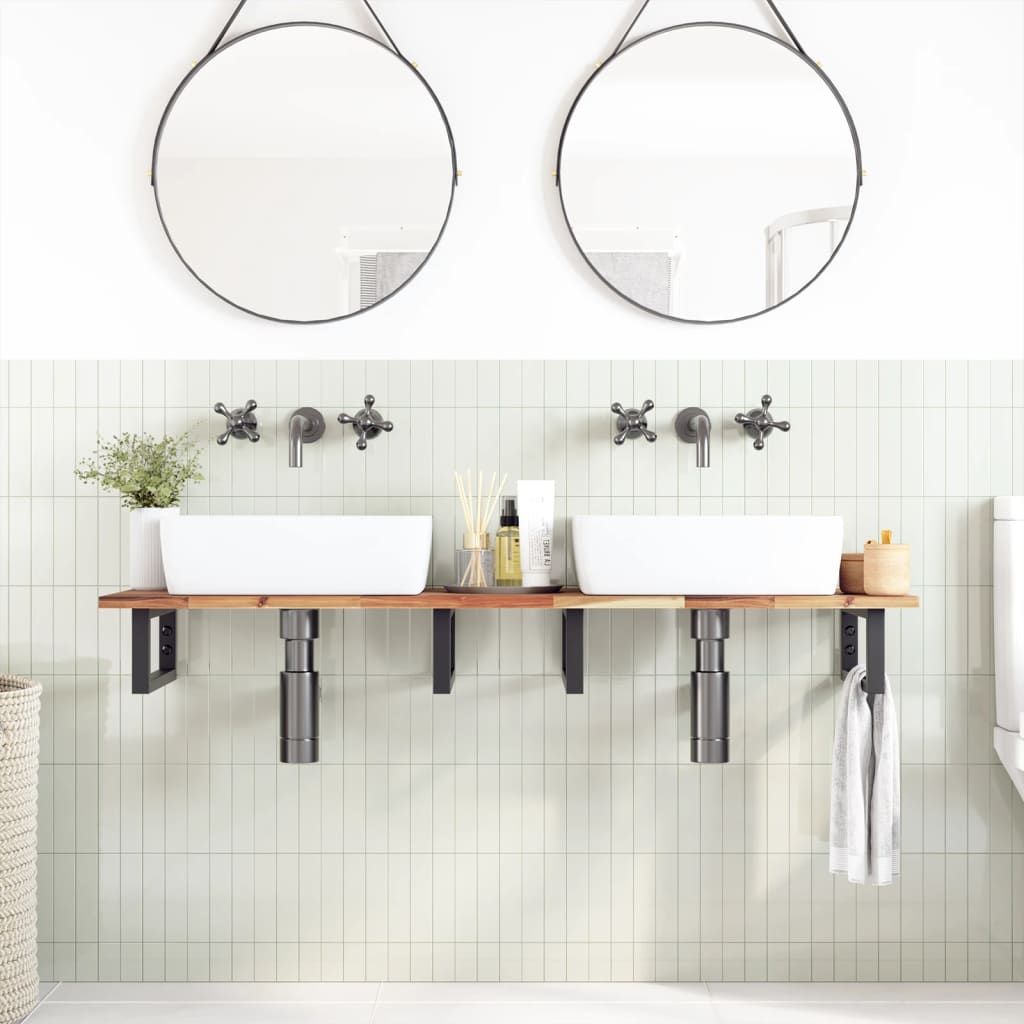 Benkeplate Baderom med finish 160x40x2 cm heltre akasie