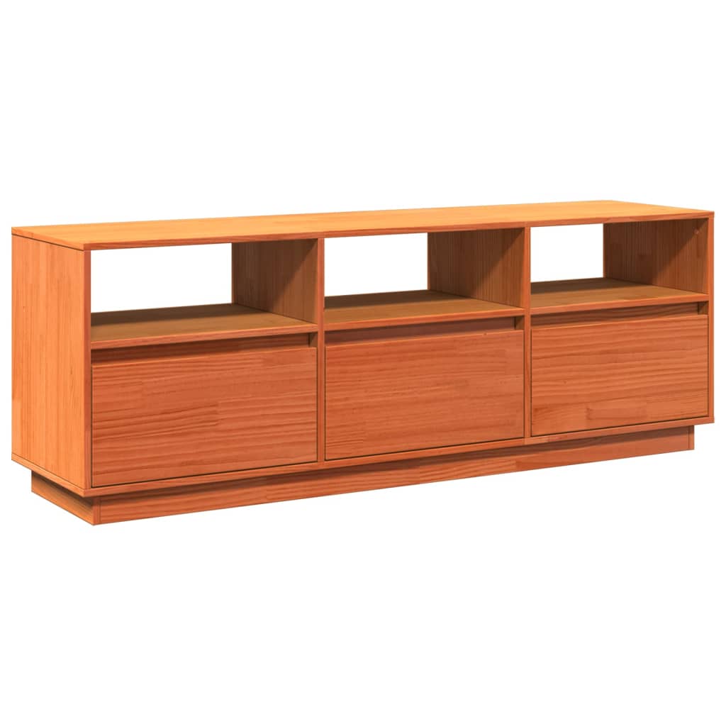 TV-Møbel Brun TV-benk voksbrun 140x37x50 cm heltre furu