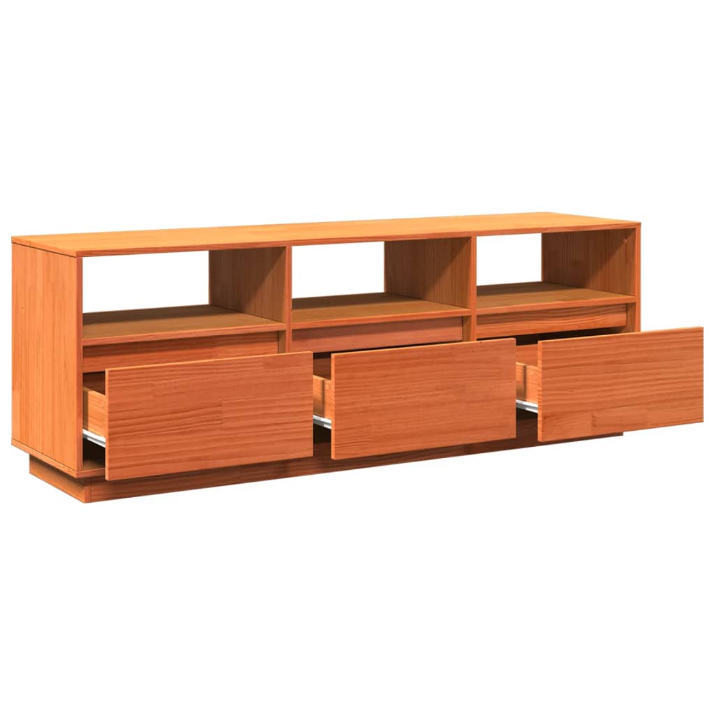TV-Møbel Brun TV-benk voksbrun 140x37x50 cm heltre furu