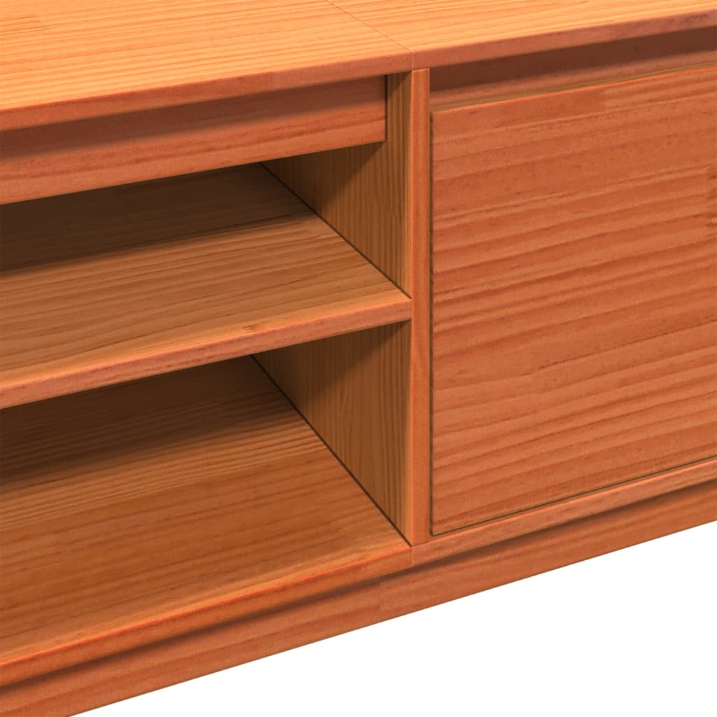 TV-Møbel Brun TV-benk voksbrun 140x35x40 cm heltre furu