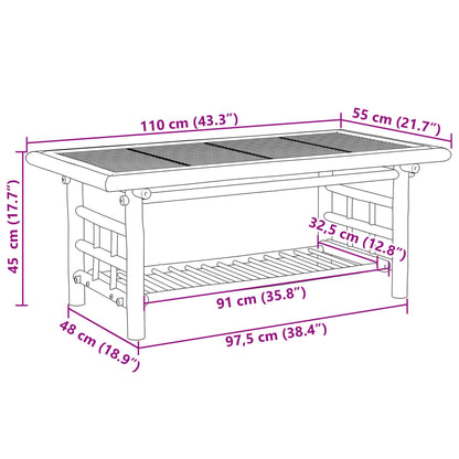 Salongbord Sofabord Tre bambus 110x55x45 cm