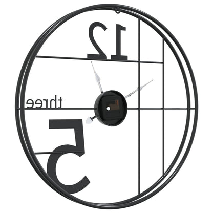 Veggklokke Svart Ø50 cm jern
