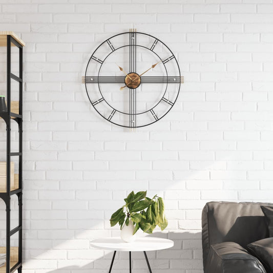 Veggklokke Svart Ø60 cm jern
