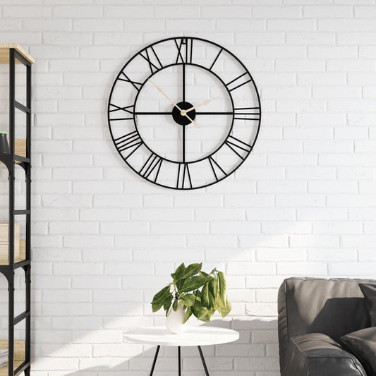 Veggklokke Svart Ø50 cm jern