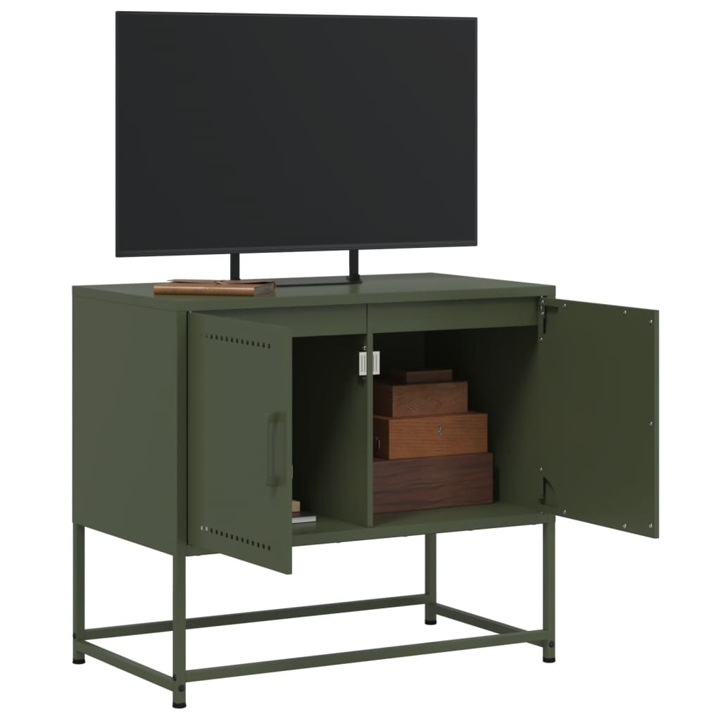 TV-Møbel DIV. TV-benk olivengrønn 68,5x39x60,5 cm stål